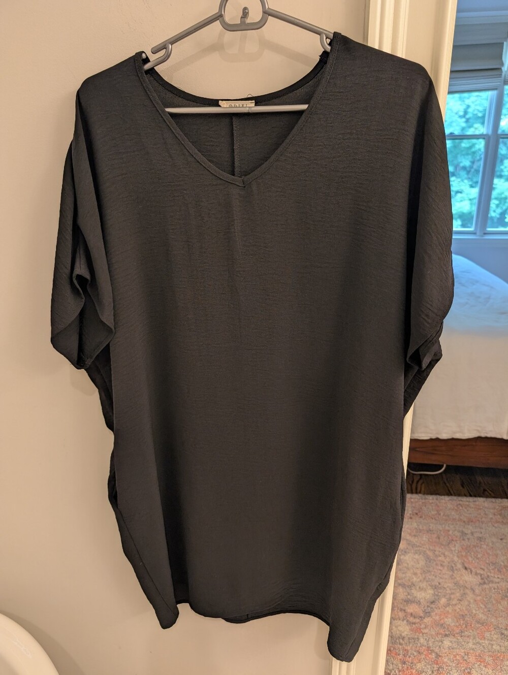 JODIFL Black V-Neck Batwing Tunic Boutique Dress
